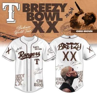 Texas Rangers MLB x Chris Brown Breezy Bowl XX Stadium World Tour Personalized Baseball Jersey For Fans