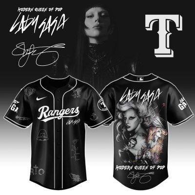 Texas Rangers MLB x Lady Gaga The Mayhem Ball Tour Personalized Baseball Jersey For Fans