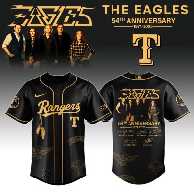 Texas Rangers MLB x The Eagles 54th Anniversary Tour Personalized Baseball Jersey For Fans