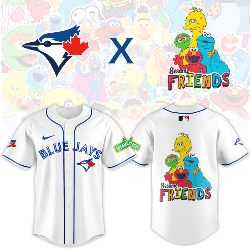 Toronto Blue Jays MLB x Sesame Street Night Personalized Baseball Jersey For Fans