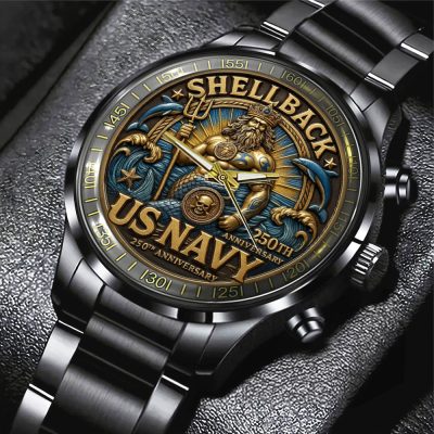 US Navy Black Stainless Steel Watch WIN3029