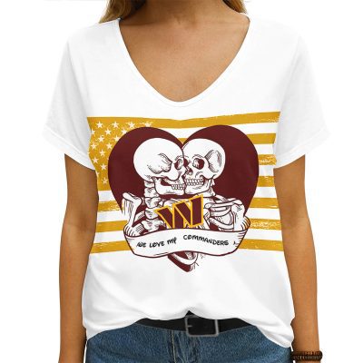 Washington Commanders V-neck Women T-shirt  VNT1483
