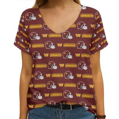 Washington Commanders V-neck Women T-shirt VNT1496