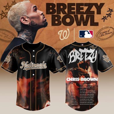 Washington Nationals MLB x Chris Brown Breezy Bowl XX Stadium World Tour Personalized Baseball Jersey For Fans