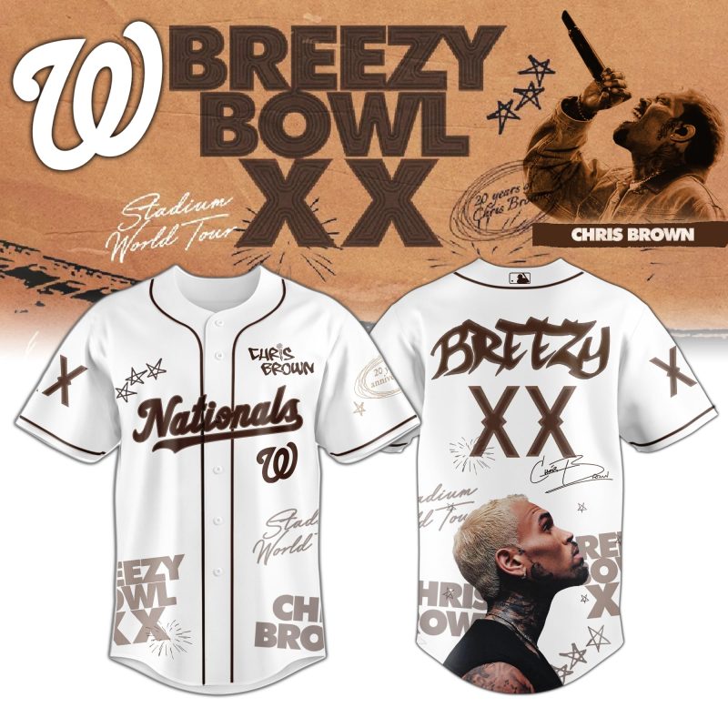 Washington Nationals MLB x Chris Brown Breezy Bowl XX Stadium World Tour Personalized Baseball Jersey For Fans