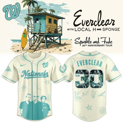 Washington Nationals MLB x Everclear 30th Anniversary Tour Personalized Baseball Jersey For Fans