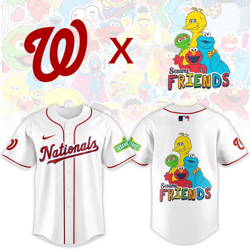 Washington Nationals MLB x Sesame Street Night Personalized Baseball Jersey For Fans