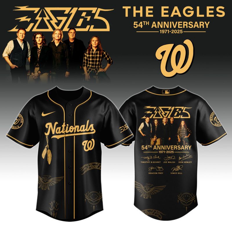 Washington Nationals MLB x The Eagles 54th Anniversary Tour Personalized Baseball Jersey For Fans