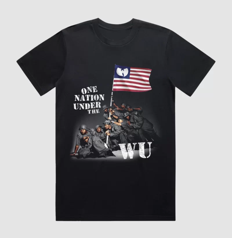 Wu-Tang Clan Tour T-Shirt One Nation Under the Wu Flag Rap Hip Hop T-Shirt